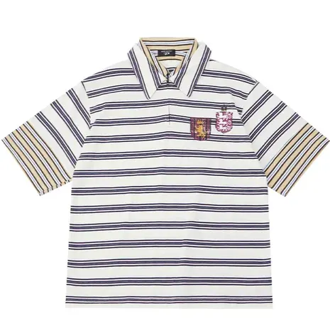 PEOPLESENSE Striped Crown Badge Polo — product photo