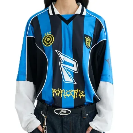 PEOPLESTYLE Blue Long Sleeve Football Jersey — product photo