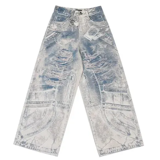 PEOPLESTYLE Keychain Print Baggy Jeans — product photo