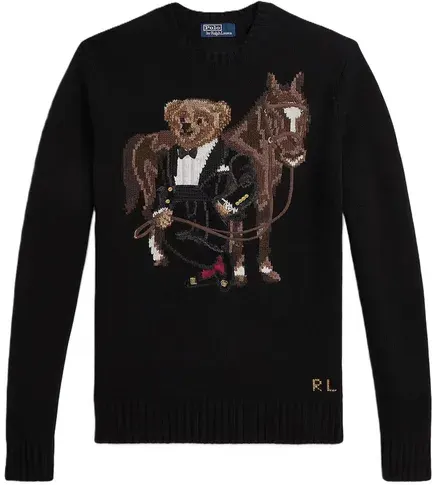 Polo Ralph Lauren Tuxedo Bear & Horse Wool Sweater — product photo