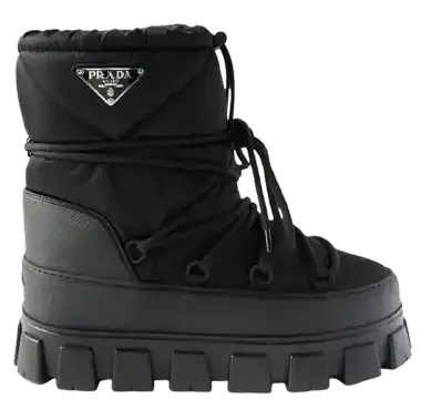 Prada Monolith Padded Nylon Black Snow Boots — product photo