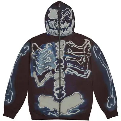 Travis Scott Cactus Jack Fragment Skeleton Graffiti Zip Hoodie — product photo