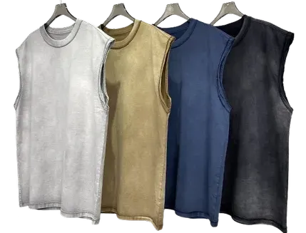 Unbranded Blank Washed Sleeveless Tees — product photo
