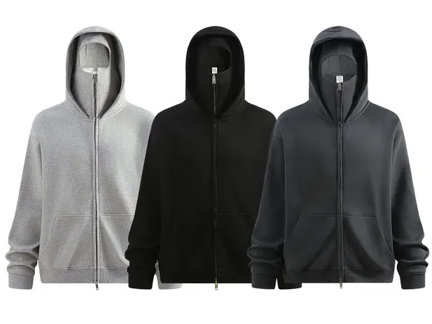 Unbranded Facemask Zip-Up Hoodies — product photo