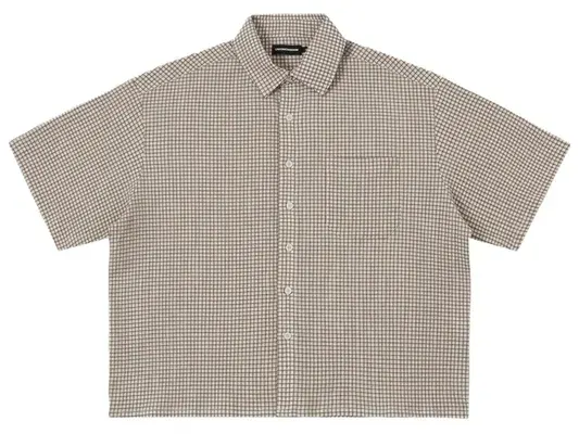 Union Kingdom Boxy Fit Button Up Shirt Beige — product photo