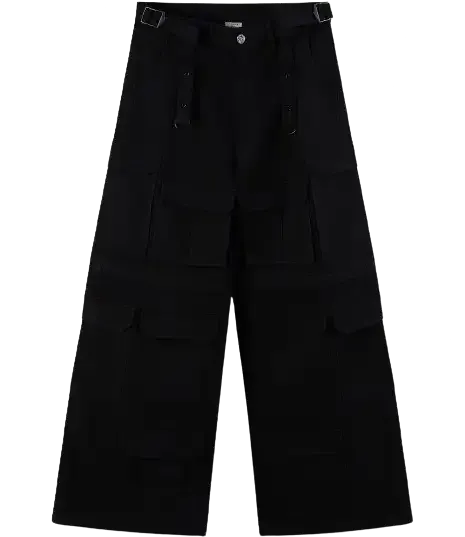Vetements Black Oversized Transformer Cargo Pants