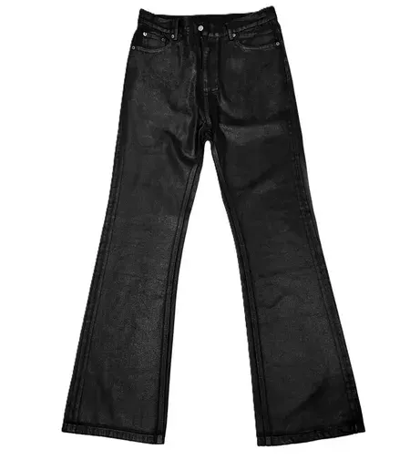 WANNA LAB Waxed Flared Jeans — product photo