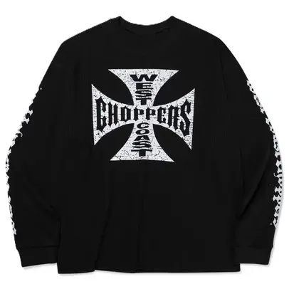 West Coast Choppers Black Waffle Long Sleeve Tee — product photo